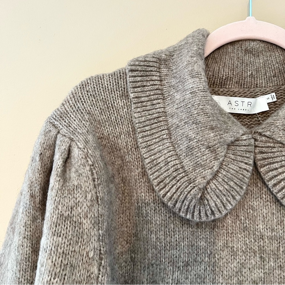 NWT Anthropologie ASTR The Label Collared Puff-Sleeved Sweater - Picture 6 of 9